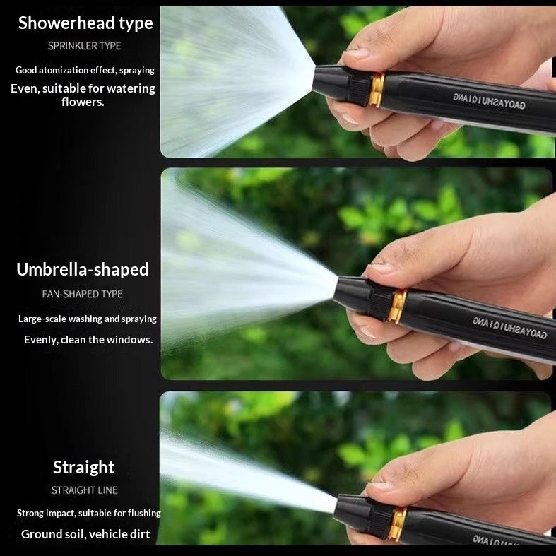 Portable High Pressure Washing Water Gun Car Wash Nozzle Adjustable Nipple Type Direct Spray Home Garden Shower Watering Hose