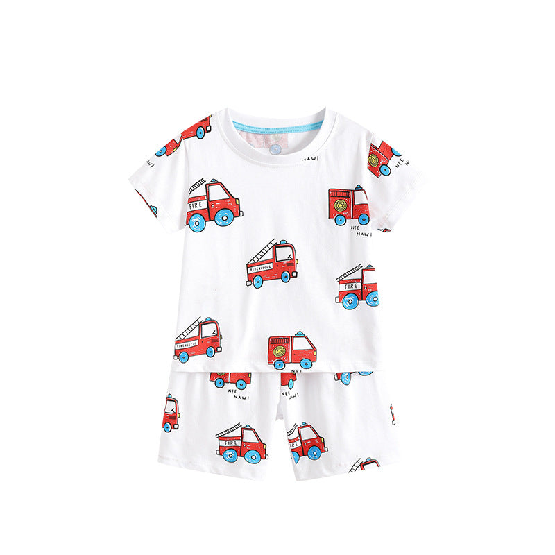 Stylish Crew-Neck Short-Sleeve Set For Little And Middle Kids Childrens Clothing