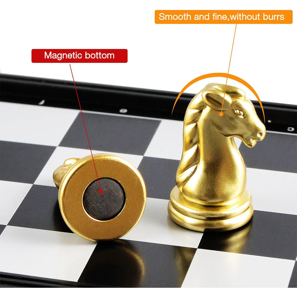 Travel Folding Magnetic Chess Set,9.8 In, 25 Cm,Folding And Portable Chess Board Games