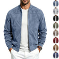 Suede Long-sleeve Zip-up Jacket