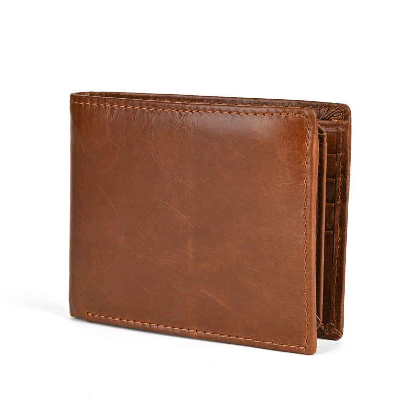 RFID Anti-Scan Retro Leather Wallet For Men