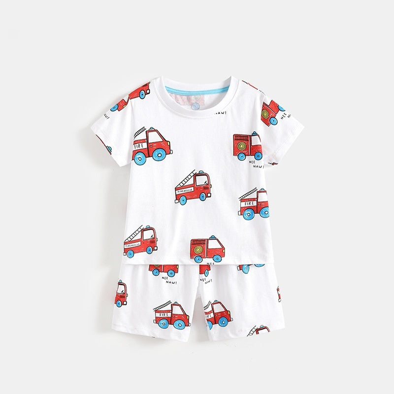 Stylish Crew-Neck Short-Sleeve Set For Little And Middle Kids Childrens Clothing