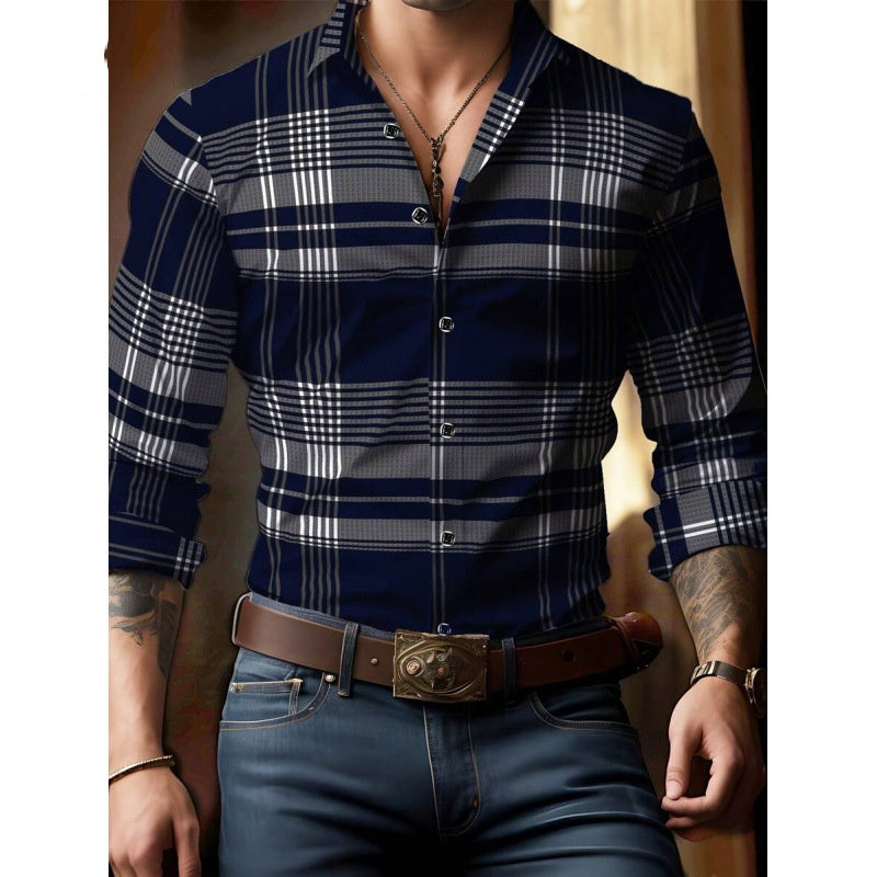 Mens Printed Long-Sleeve Shirt