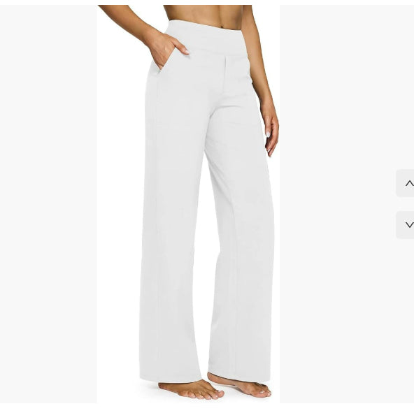 Pocket Knitted Straight High Waist Trousers