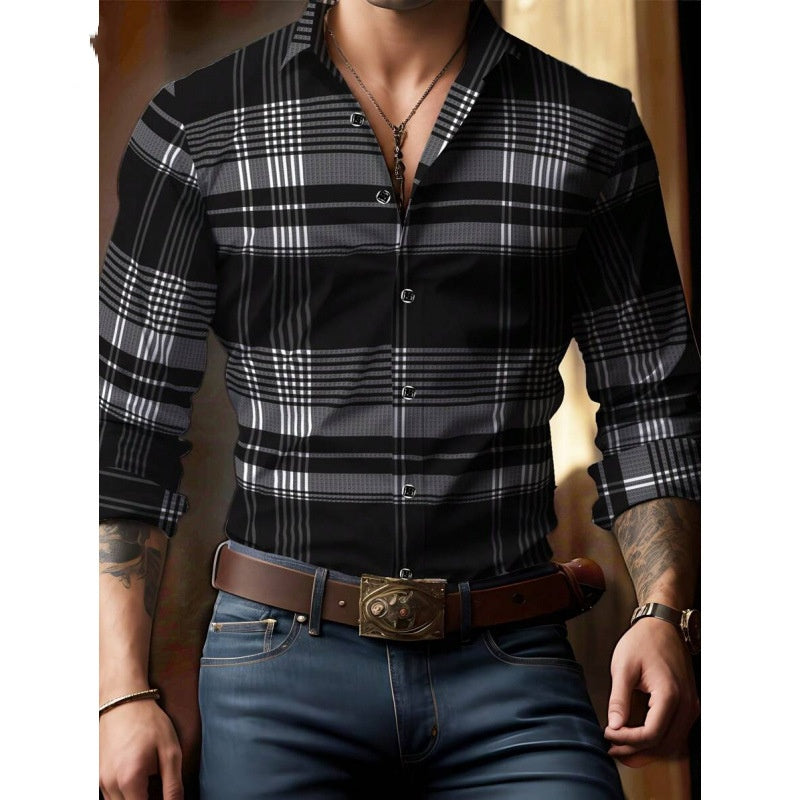 Mens Printed Long-Sleeve Shirt
