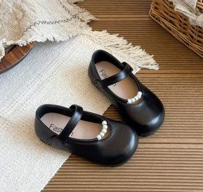 2026 Spring New Arrival, Fashion Girls' Flat Shoes, Korean Style Princess Soft Sole Round Toe Leather Shoes, Wholesale Kids Footwear