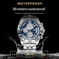 Multifunctional Dual-button Butterfly-clasp Waterproof Mens Watch