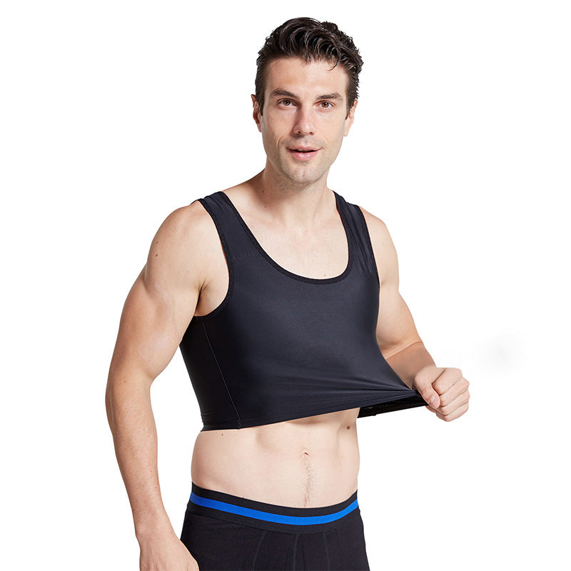 Volcanic Stone Men's Traceless Body Shaping Vest Chest Tighting Chest Flat Chest Boys Big Chest Small Tight High Elastic