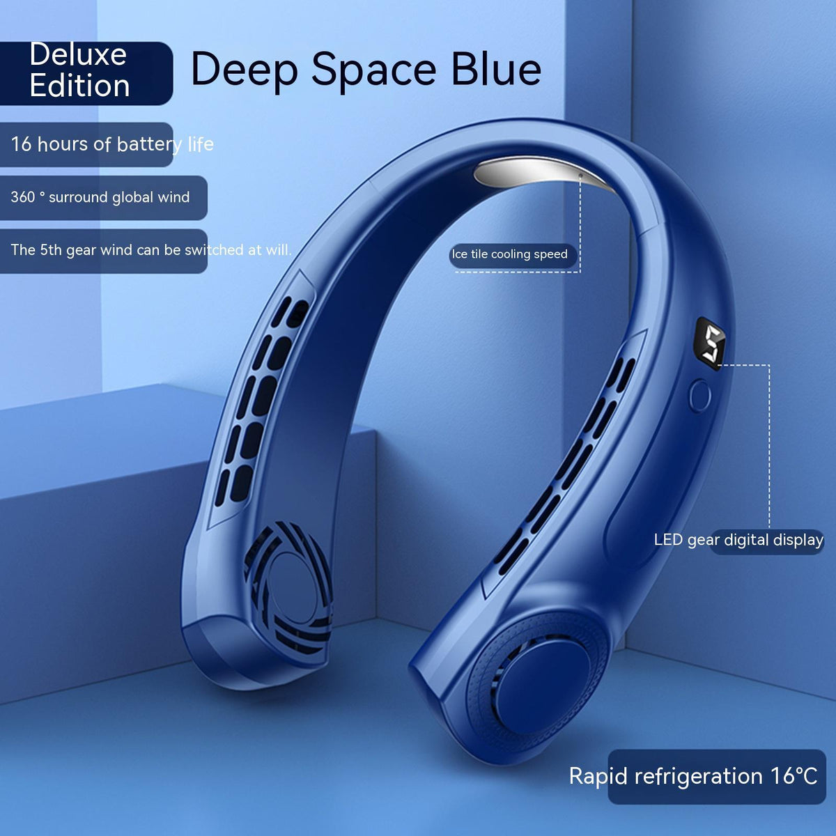 Portable Mute Multifunctional Hanging Neck Fan - Hands-Free Personal Cooling Device For Travel And Outdoor Activities