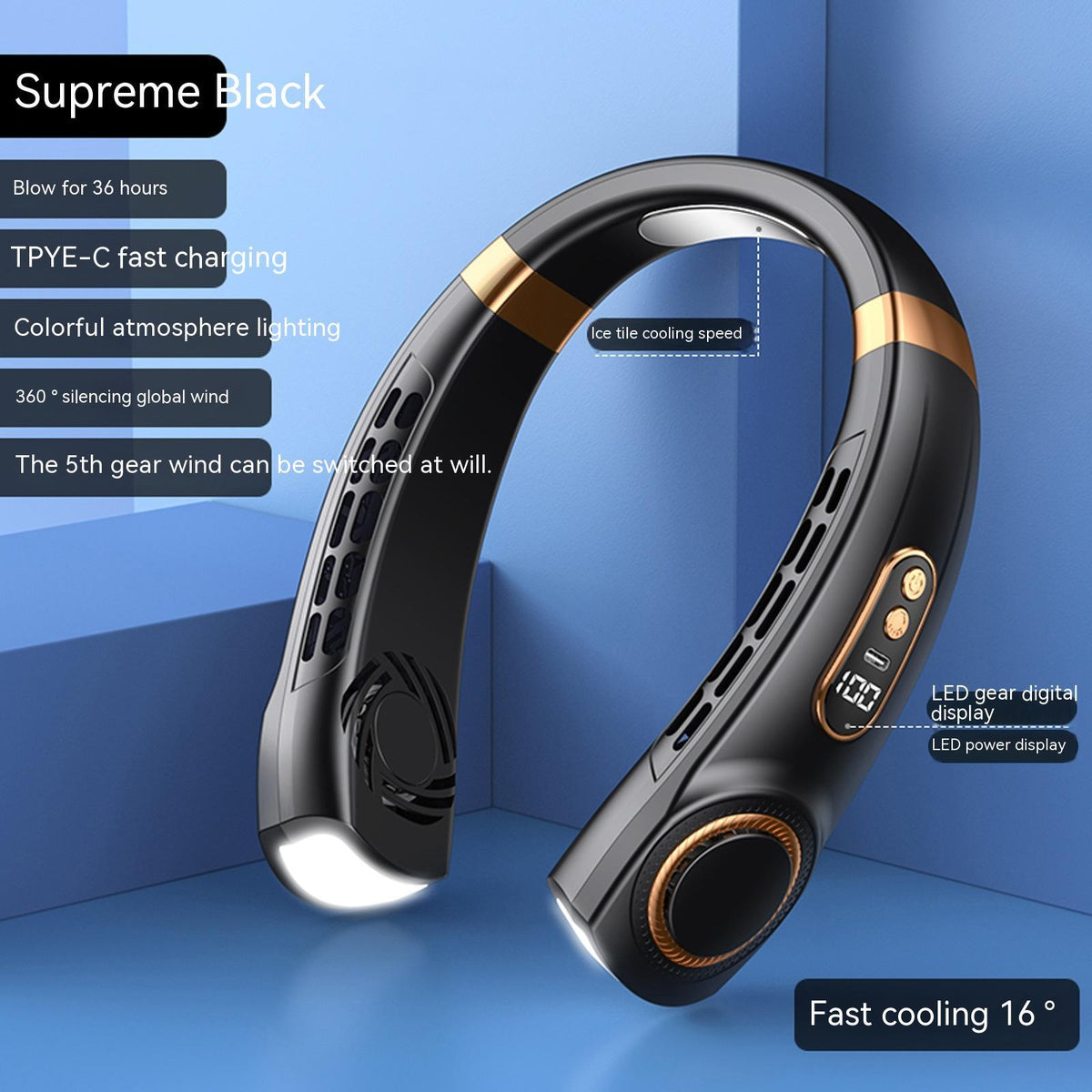 Portable Mute Multifunctional Hanging Neck Fan - Hands-Free Personal Cooling Device For Travel And Outdoor Activities