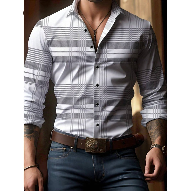 Mens Printed Long-Sleeve Shirt
