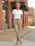 Women Long Trousers, Casual Straight Leg Pants,