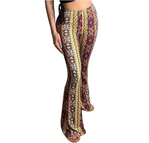 High Elastic Tight Pants Slim Sexy Print Trousers