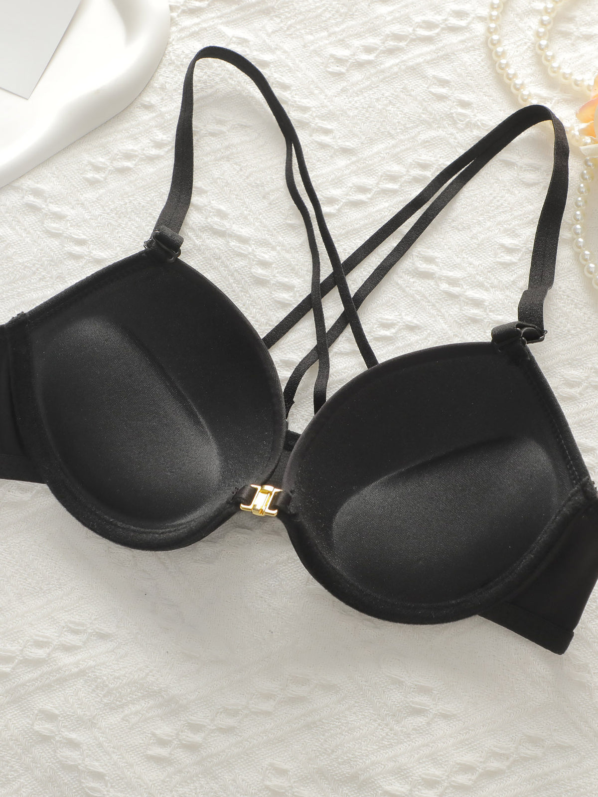 Women's Lingerie Set, Black And Sexy, Front-button Lingerie Set For Women