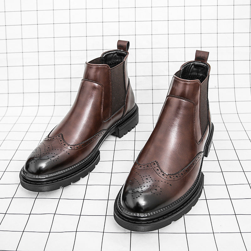 Mens High-top Leather Fashion Ankle Boots