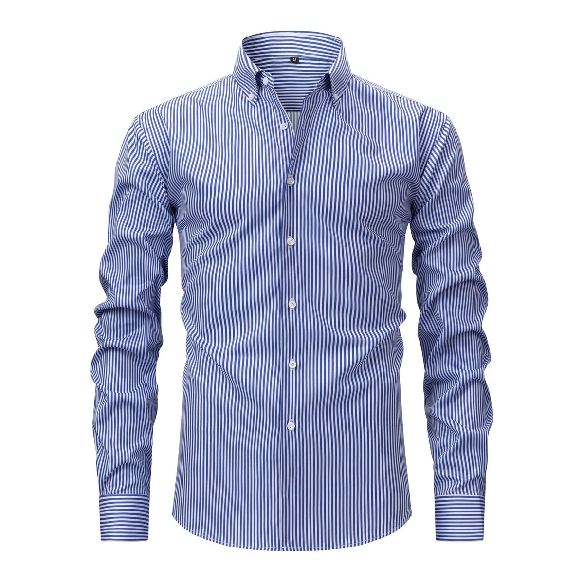 Jiachuan Cross-Border European And American Elastic Non-Iron Men's Shirt Long Sleeve Digital Print Striped Casual Fashion Shirt Men's Clothing