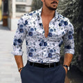 Mens All-over Print Long-sleeve Floral Shirt