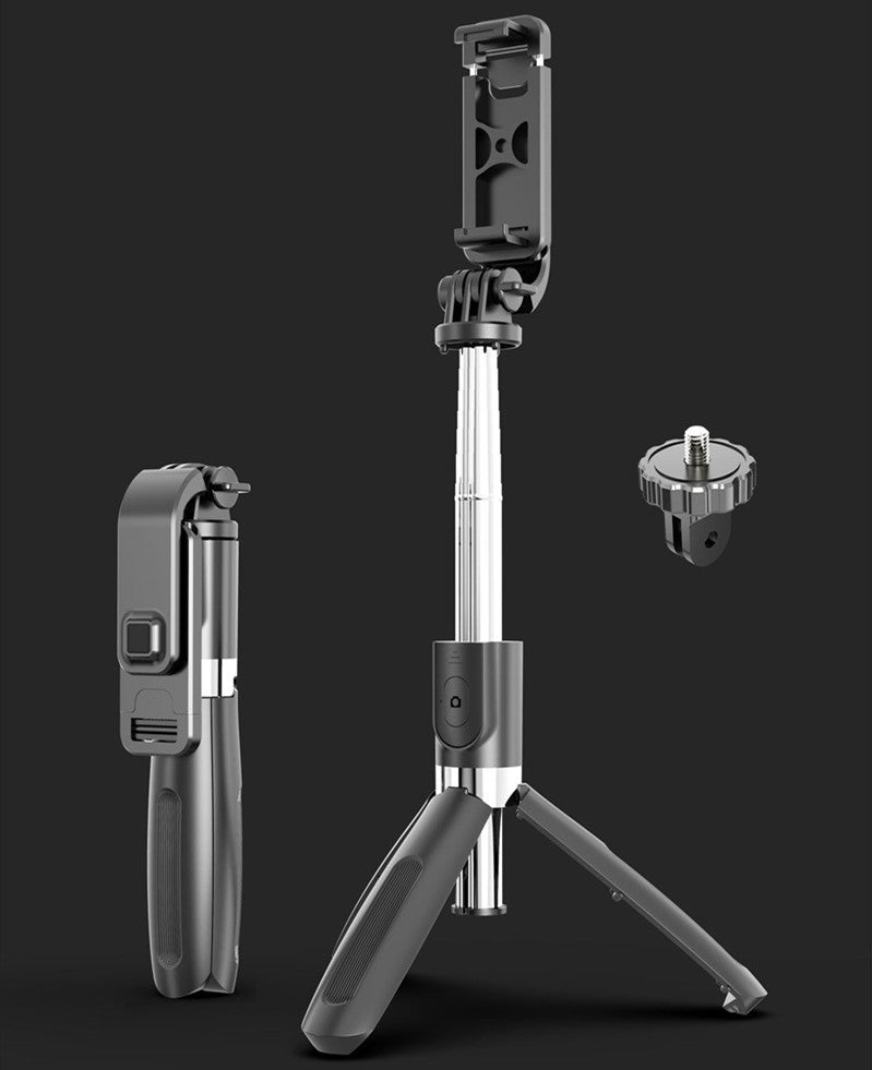 Tripod Selfie Stick Mobile Compatible with Apple, Universal Live Triangle Bracket One Bluetooth Selfie Artifact