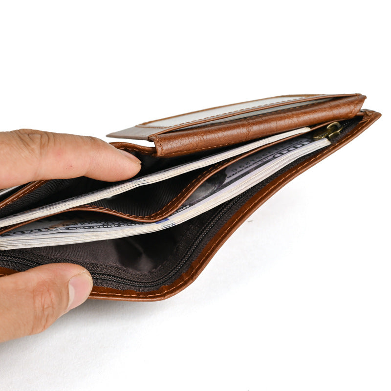 RFID Anti-Scan Retro Leather Wallet For Men