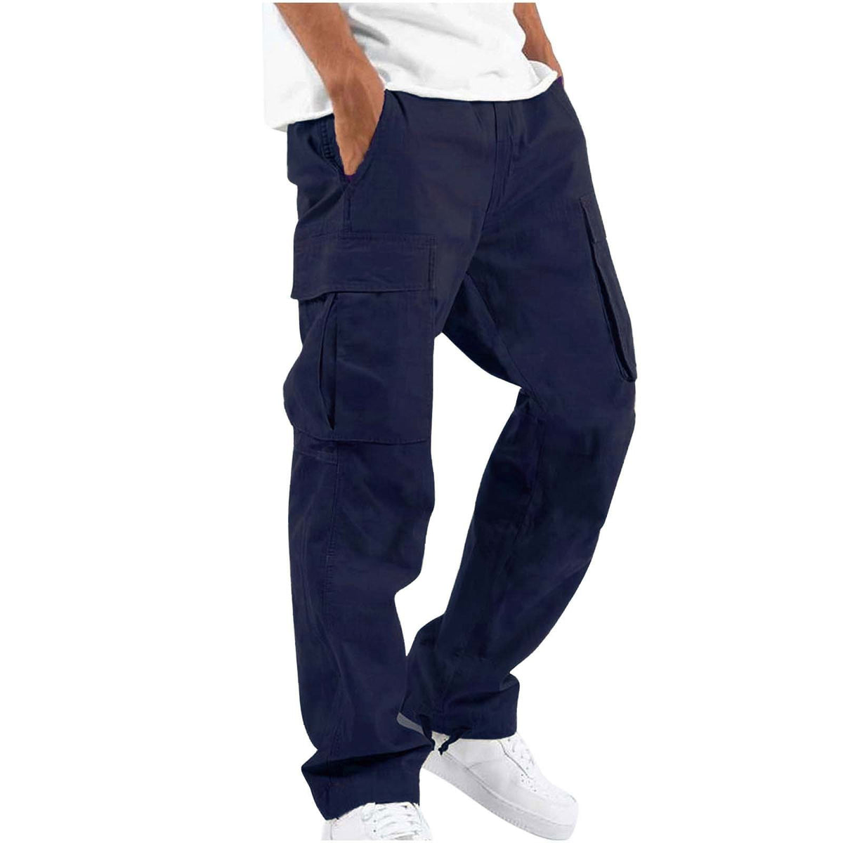 Men's Workwear Casual Pants European And American Independent Station Foreign Trade Drawstring Multi-Pocket Long Pants
