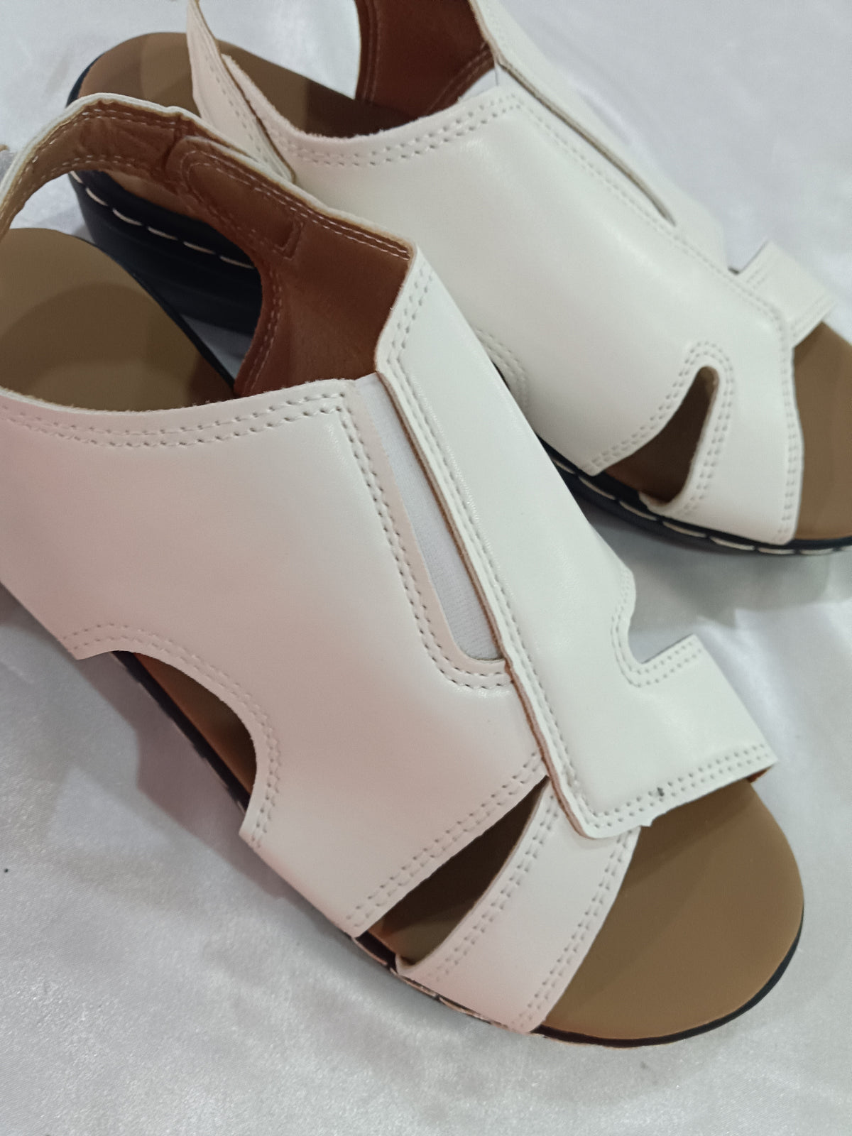 Open Toe Sandals Summer Vintage Lightweight Soft Sole Comfort Wedges Shoes