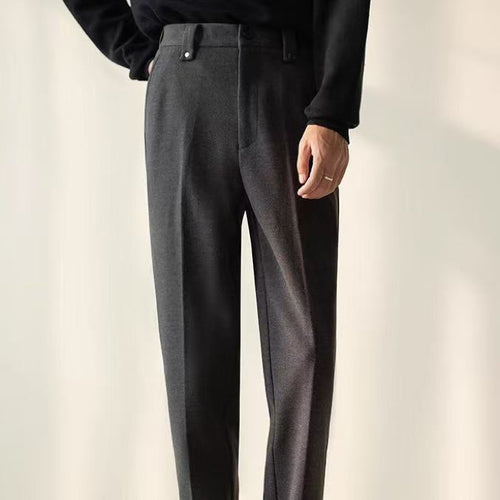 Mens Stylish Casual Straight-leg Suit Pants