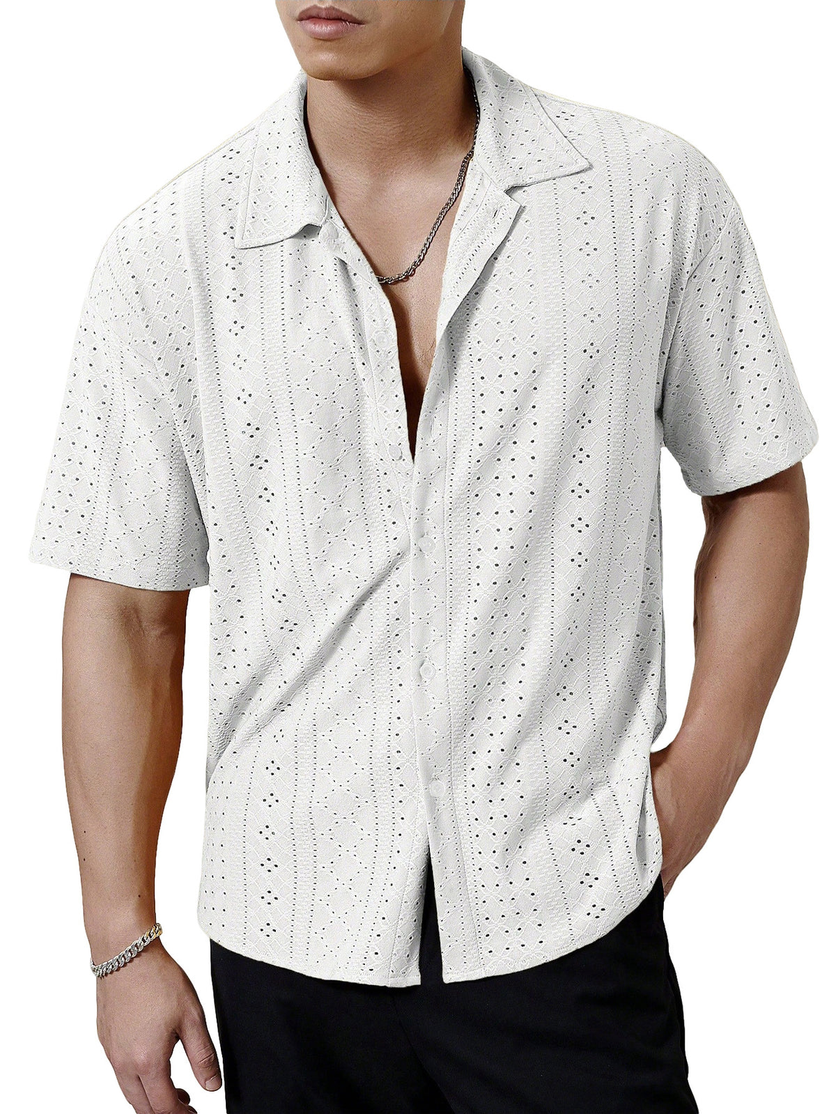Men's Breathable Solid-color Short-sleeve Shirt