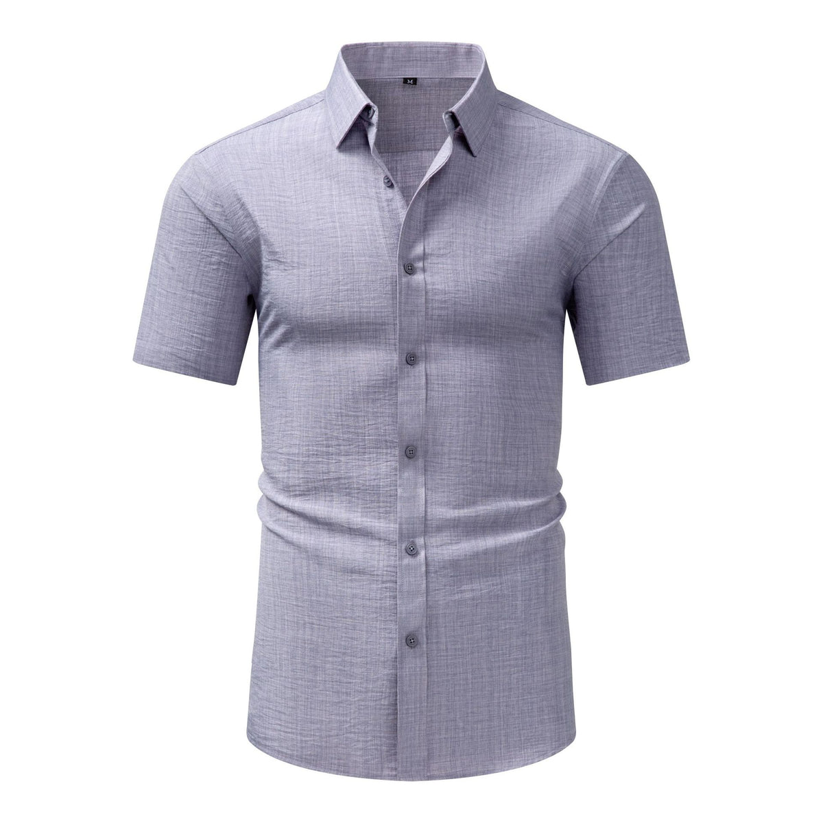 Jiana Cross-Border Specializes In Supplying Imitation Linen Men's Short-Sleeved Shirts With Lapels, Casual Retro Shirts, Fashionable High-End Shirts For Men