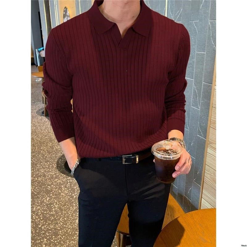 Fashionable Men's Solid-color Casual Knit
