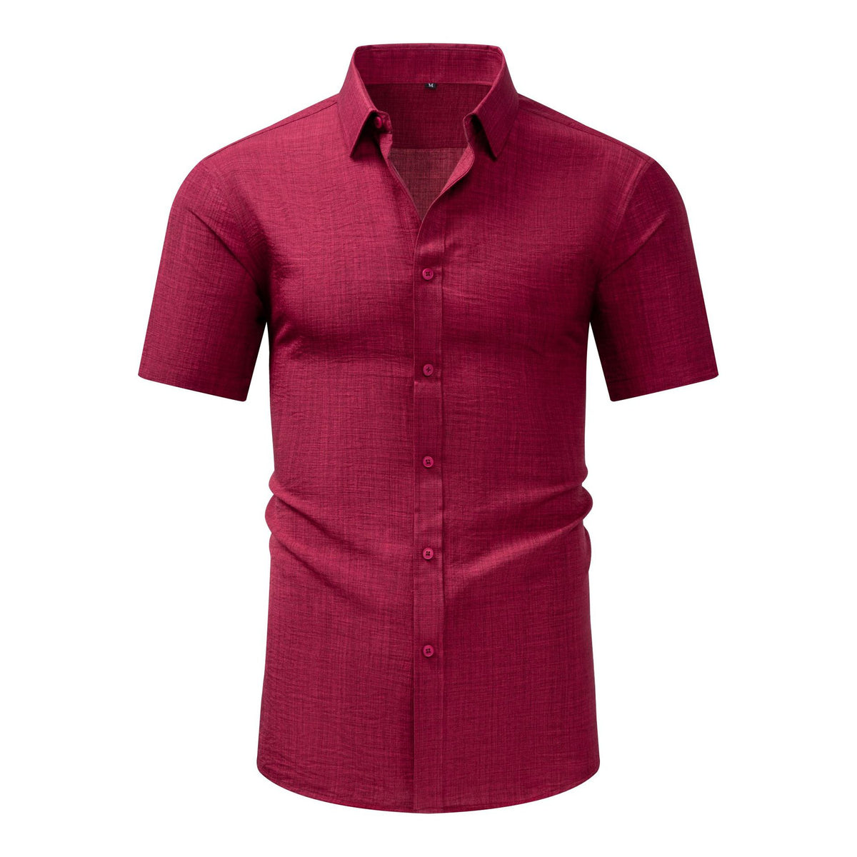 Jiana Cross-Border Specializes In Supplying Imitation Linen Men's Short-Sleeved Shirts With Lapels, Casual Retro Shirts, Fashionable High-End Shirts For Men
