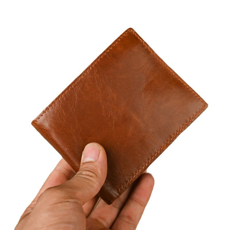 RFID Anti-Scan Retro Leather Wallet For Men
