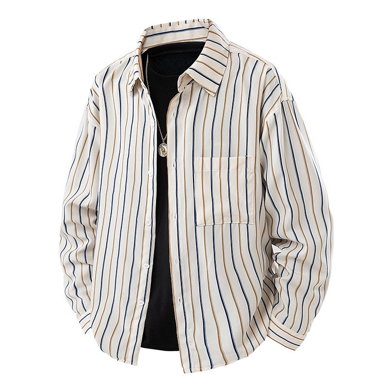 Men's Loose-fitting Japanese-style Striped Shirt