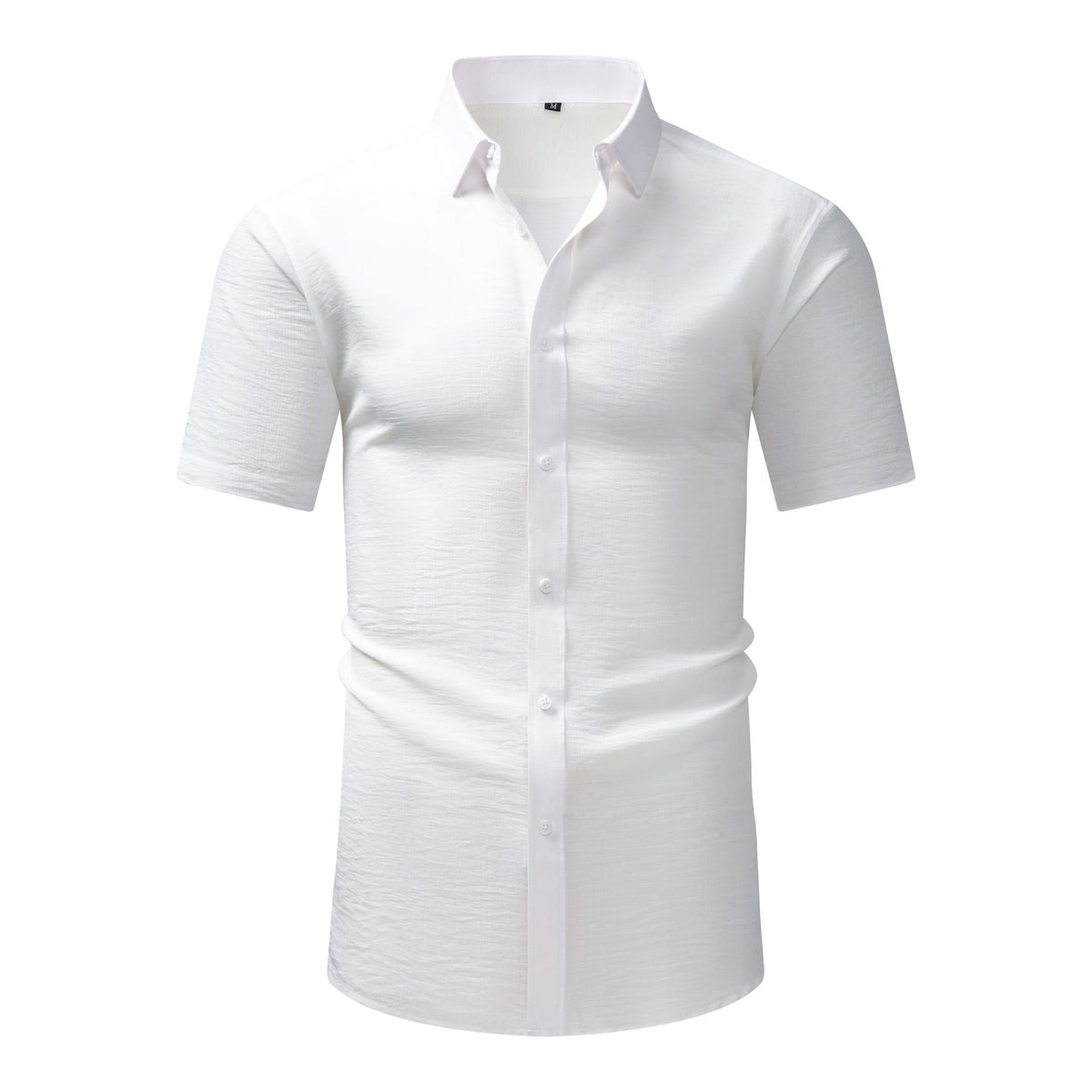 Jiana Cross-Border Specializes In Supplying Imitation Linen Men's Short-Sleeved Shirts With Lapels, Casual Retro Shirts, Fashionable High-End Shirts For Men