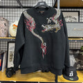 Mens Loose-Fit Sweatshirt With Dragon Embroidery And Round Neck