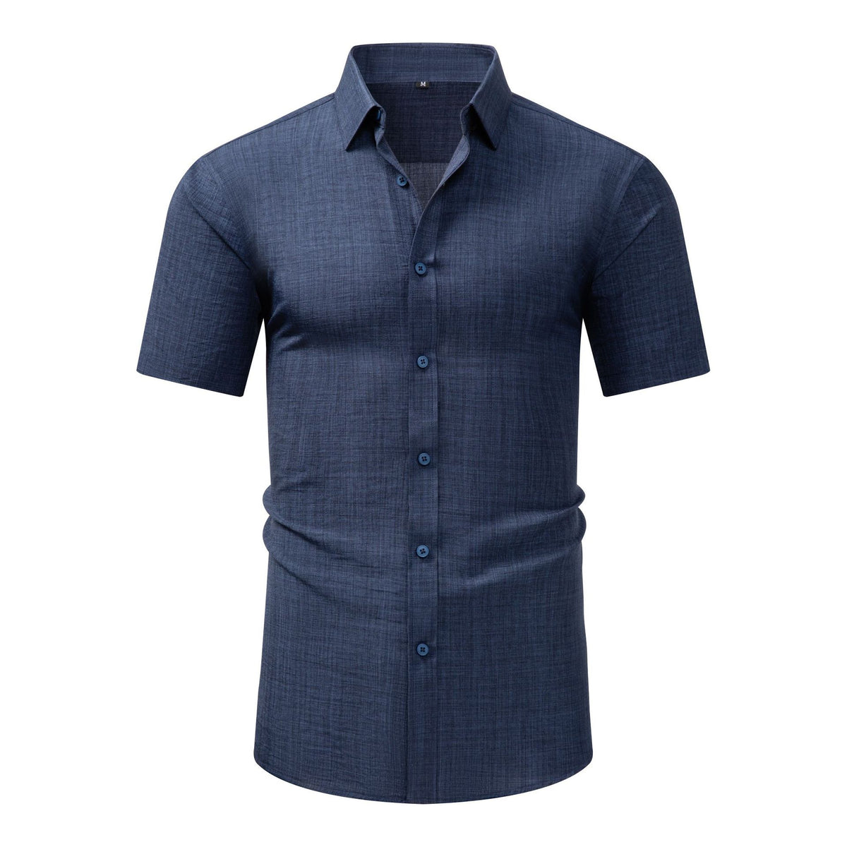 Jiana Cross-Border Specializes In Supplying Imitation Linen Men's Short-Sleeved Shirts With Lapels, Casual Retro Shirts, Fashionable High-End Shirts For Men