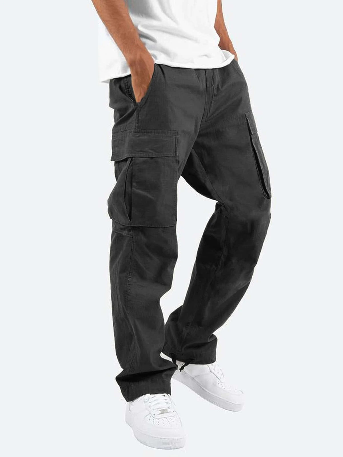 Men's Workwear Casual Pants European And American Independent Station Foreign Trade Drawstring Multi-Pocket Long Pants