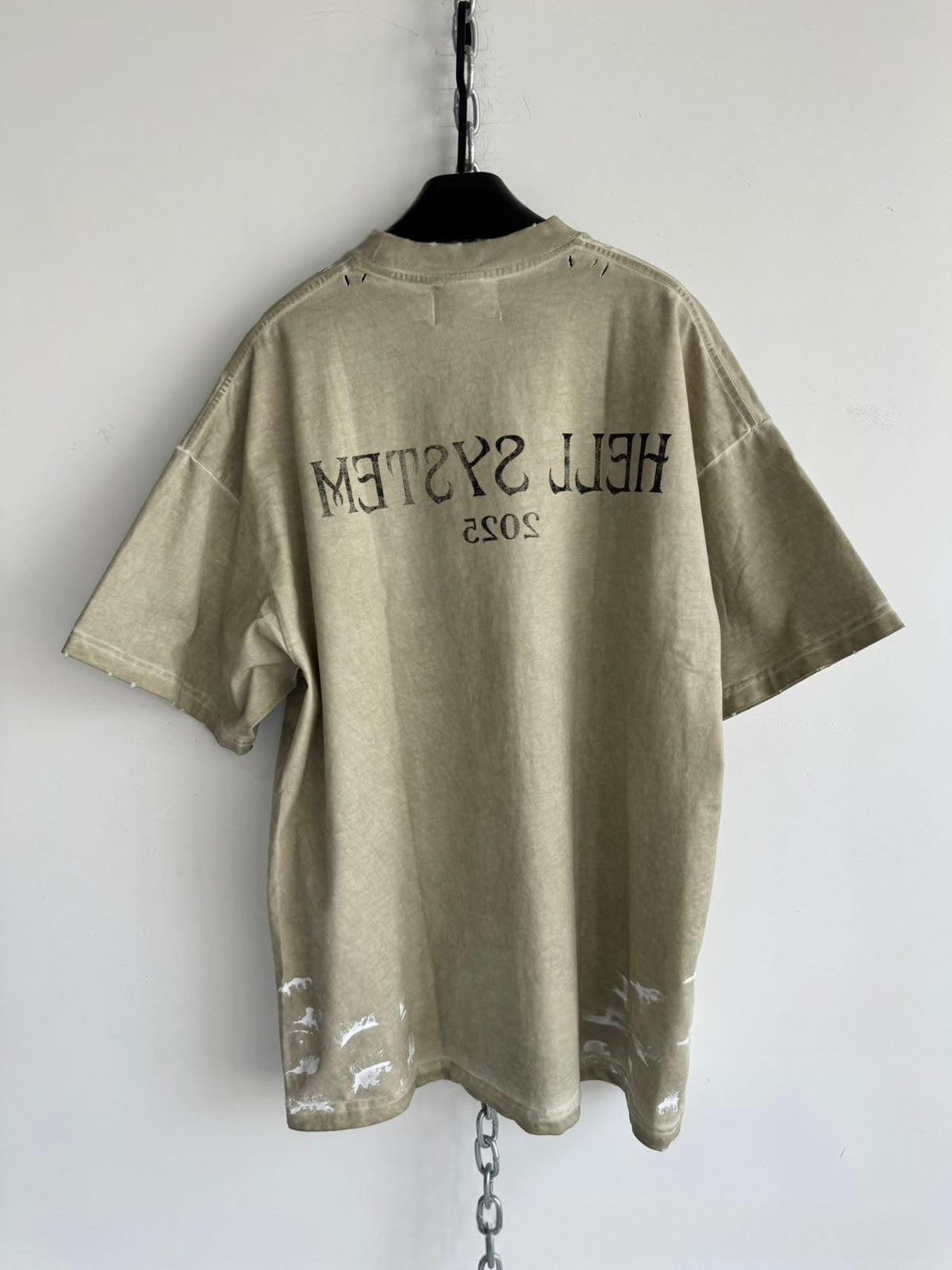 Washed Distressed Relaxed-fit Short-sleeve Top