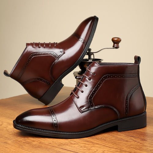 Men's Business Formal Leather Shoes Made From Full-grain Cowhide