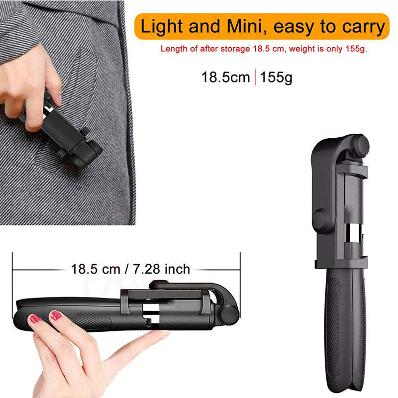Tripod Selfie Stick Mobile Compatible with Apple, Universal Live Triangle Bracket One Bluetooth Selfie Artifact