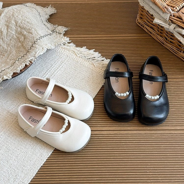 2026 Spring New Arrival, Fashion Girls' Flat Shoes, Korean Style Princess Soft Sole Round Toe Leather Shoes, Wholesale Kids Footwear