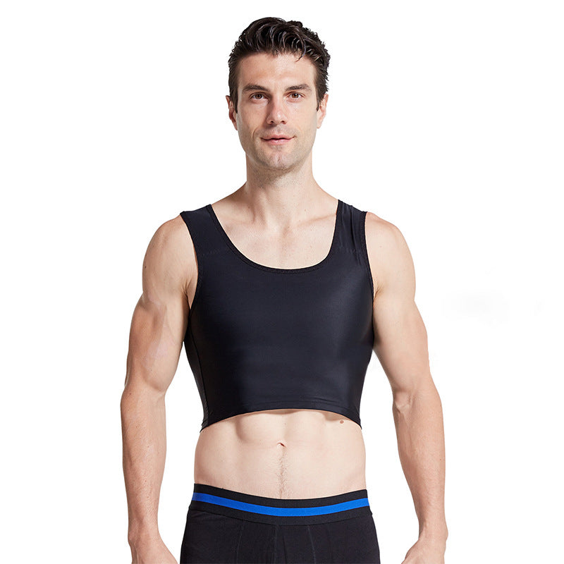 Volcanic Stone Men's Traceless Body Shaping Vest Chest Tighting Chest Flat Chest Boys Big Chest Small Tight High Elastic