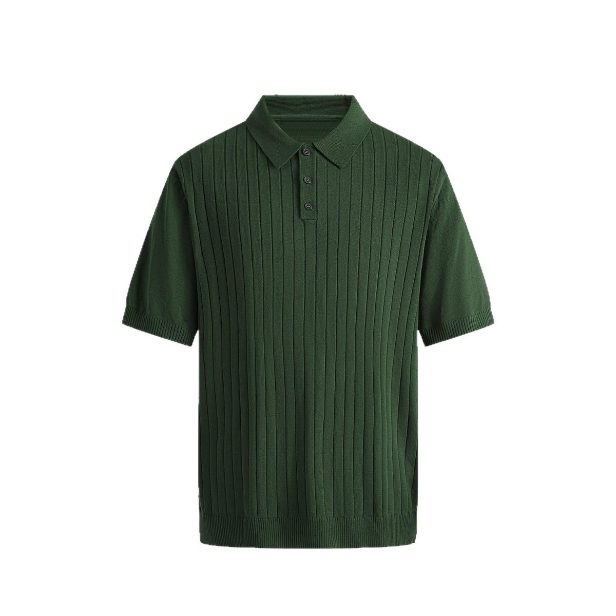 Lapel Knit Short-sleeved Mens Preppy-style Sweater