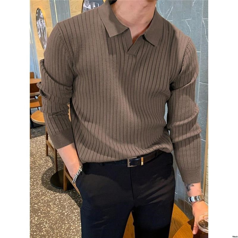 Fashionable Men's Solid-color Casual Knit