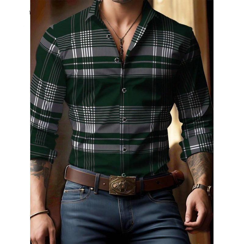 Mens Printed Long-Sleeve Shirt