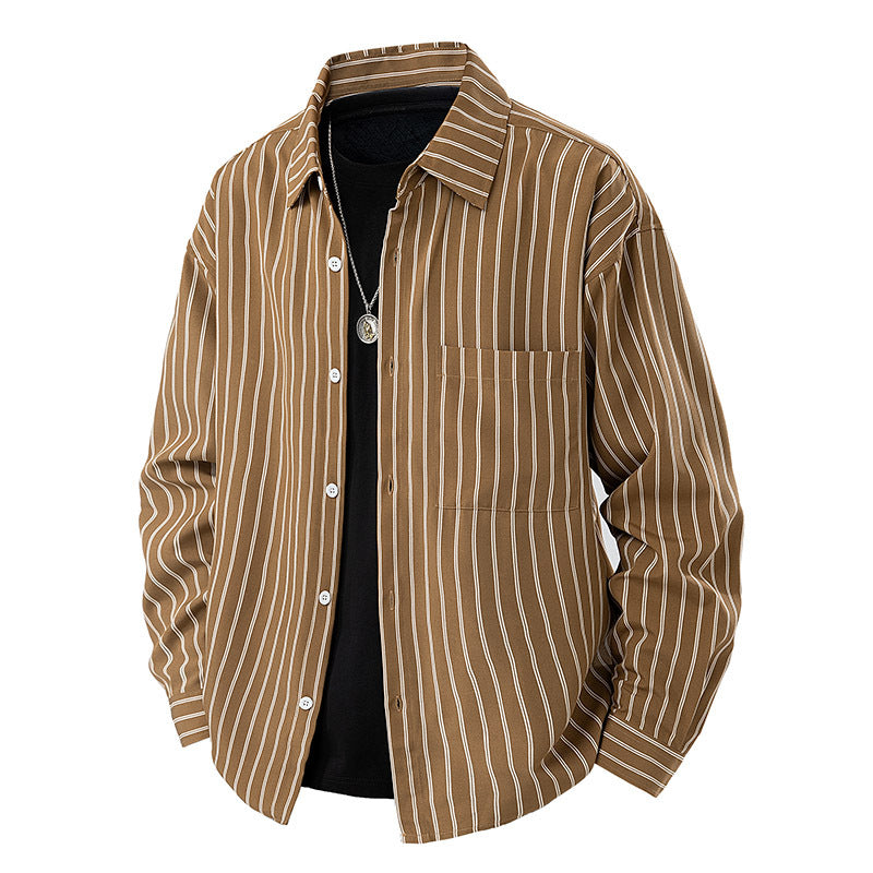 Men's Loose-fitting Japanese-style Striped Shirt