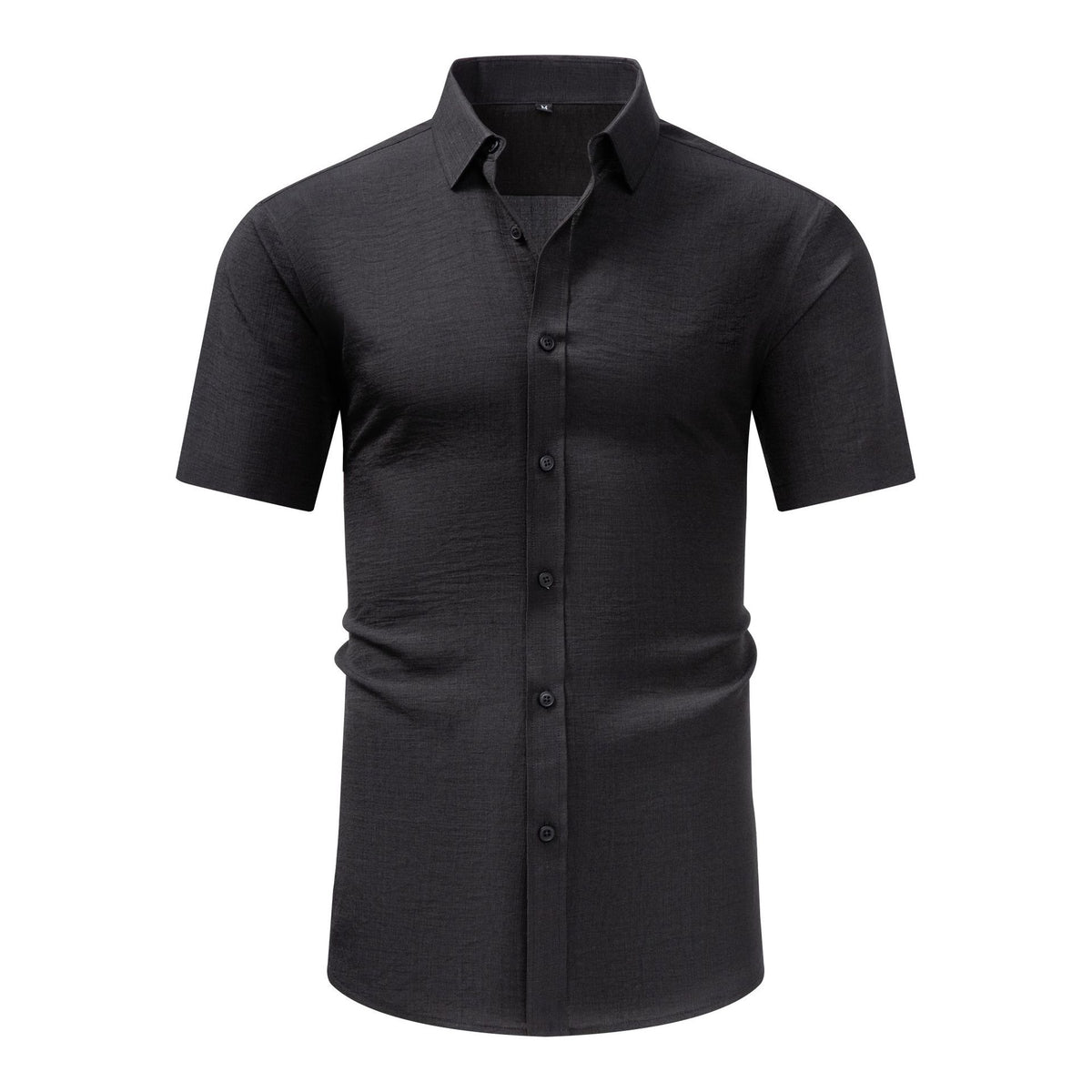 Jiana Cross-Border Specializes In Supplying Imitation Linen Men's Short-Sleeved Shirts With Lapels, Casual Retro Shirts, Fashionable High-End Shirts For Men
