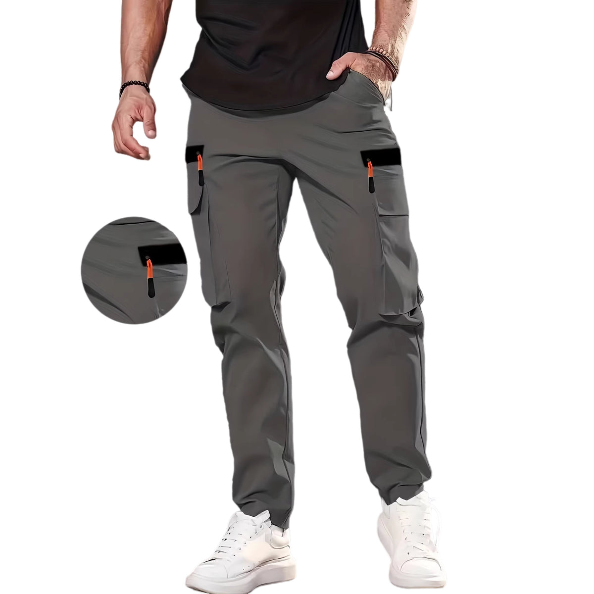 Men's Fashion Cargo Pants, Loose Fit Outdoor Hiking And Travel Pants For Spring And Autumn