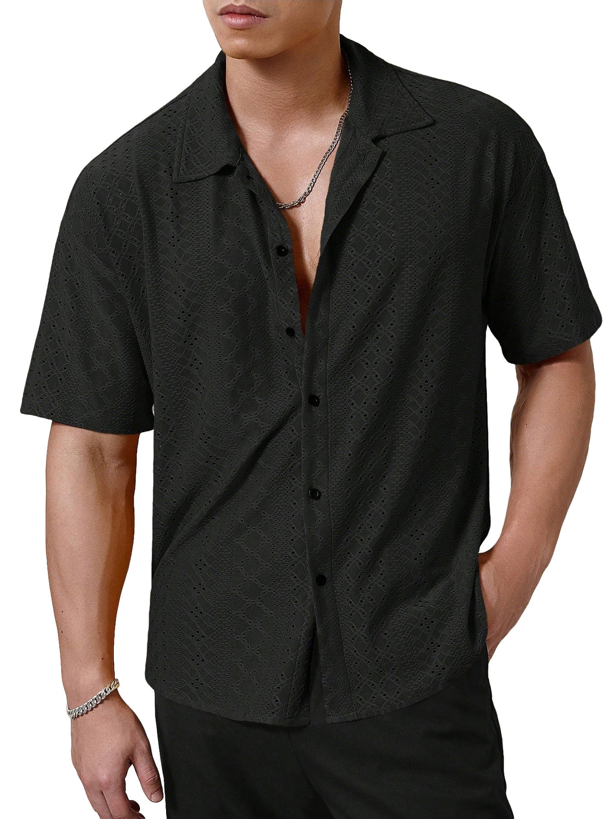 Men's Breathable Solid-color Short-sleeve Shirt