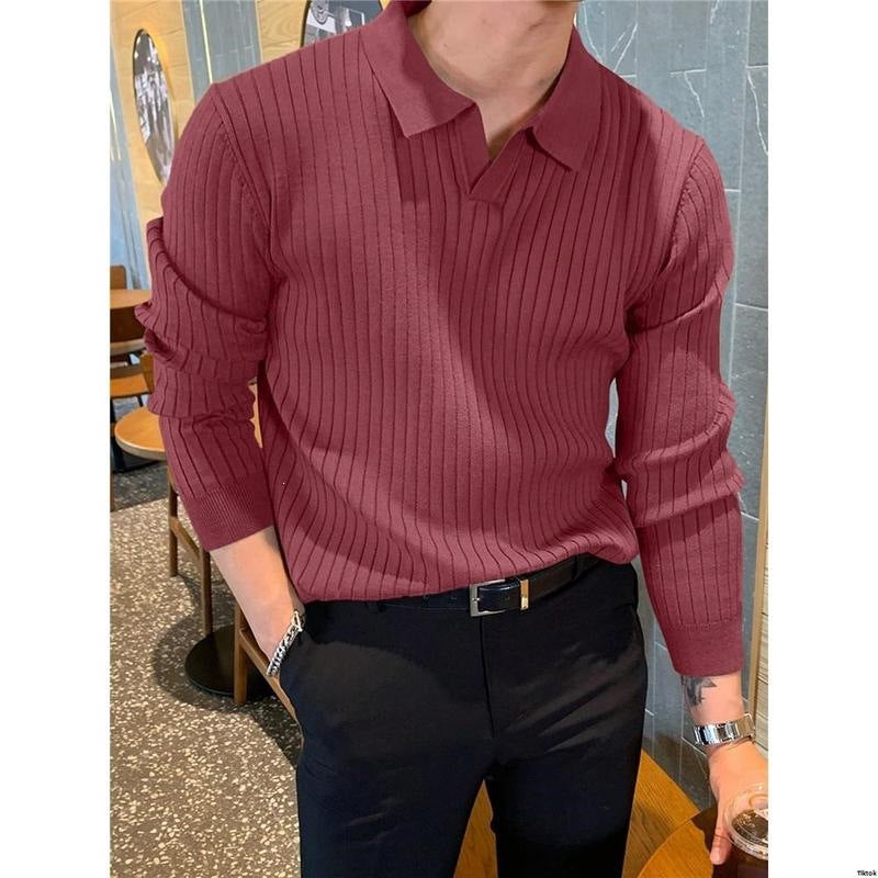 Fashionable Men's Solid-color Casual Knit