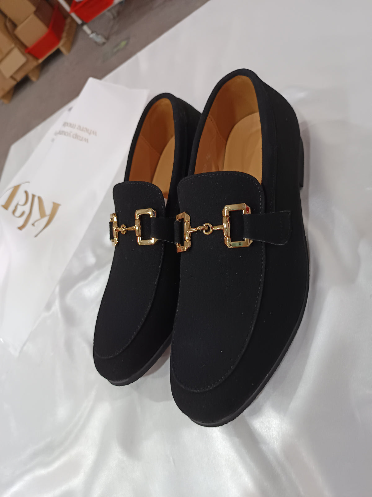 Mens Casual Leather Shoes With Metal Buckles